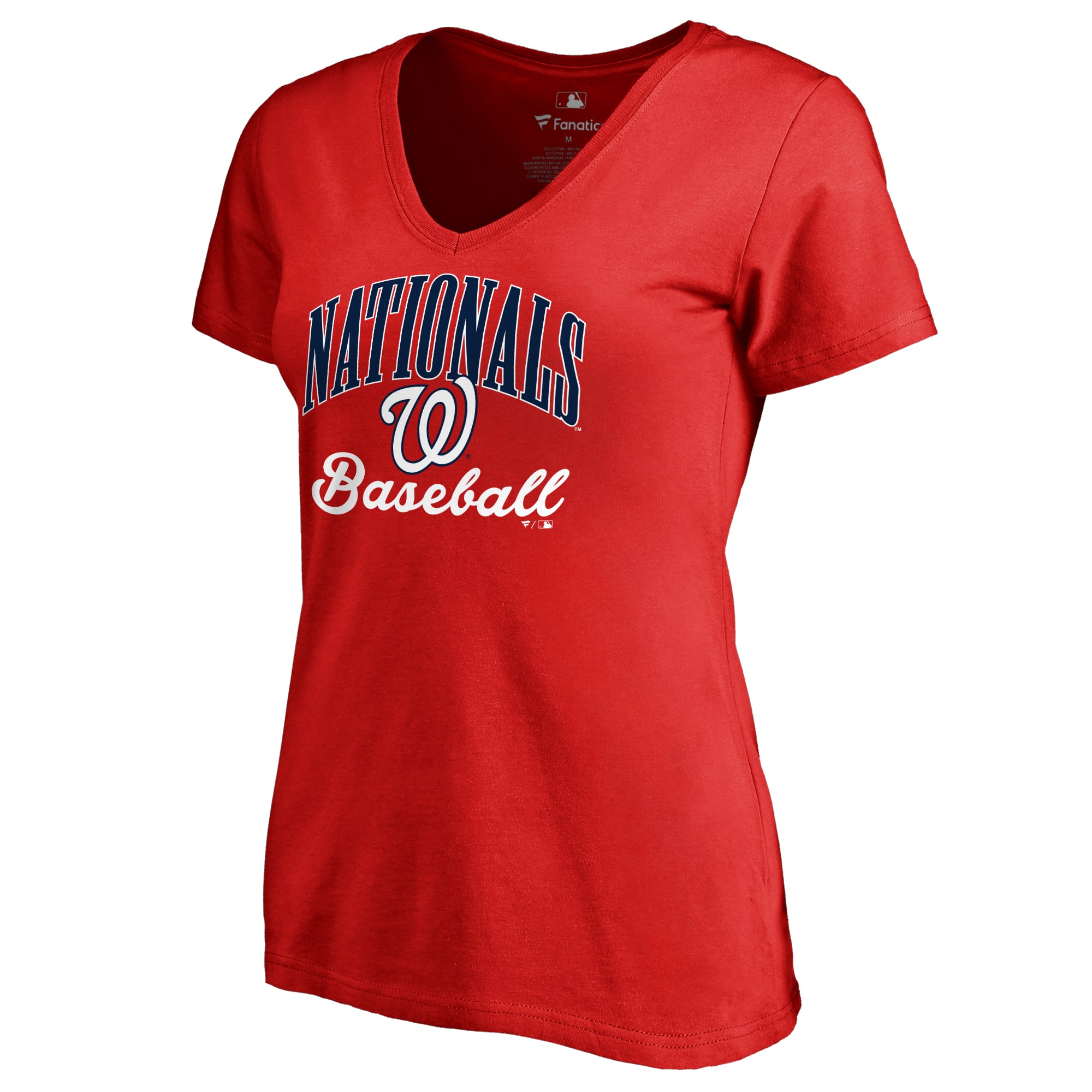 Women's Red Washington Nationals Victory Script T-Shirt