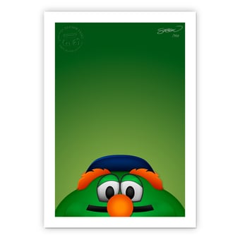 Boston Red Sox 14" x 20" Minimalist Wally The Green Monster Mascot Wall Art