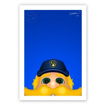 Milwaukee Brewers 14" x 20" Minimalist Bernie Brewer Mascot Wall Art