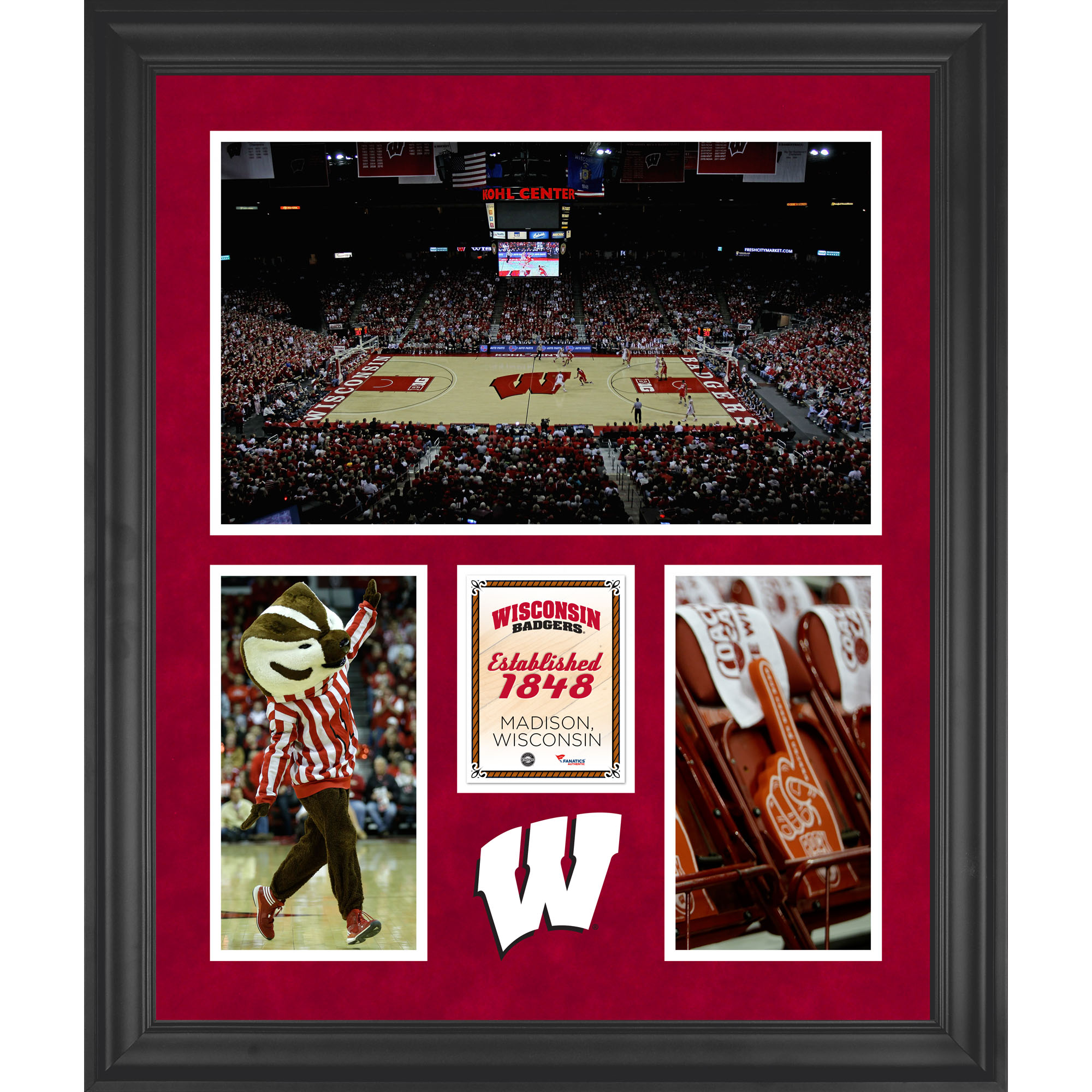 Wisconsin Badgers Framed 20" x 24" Kohl Center 3-Opening Collage