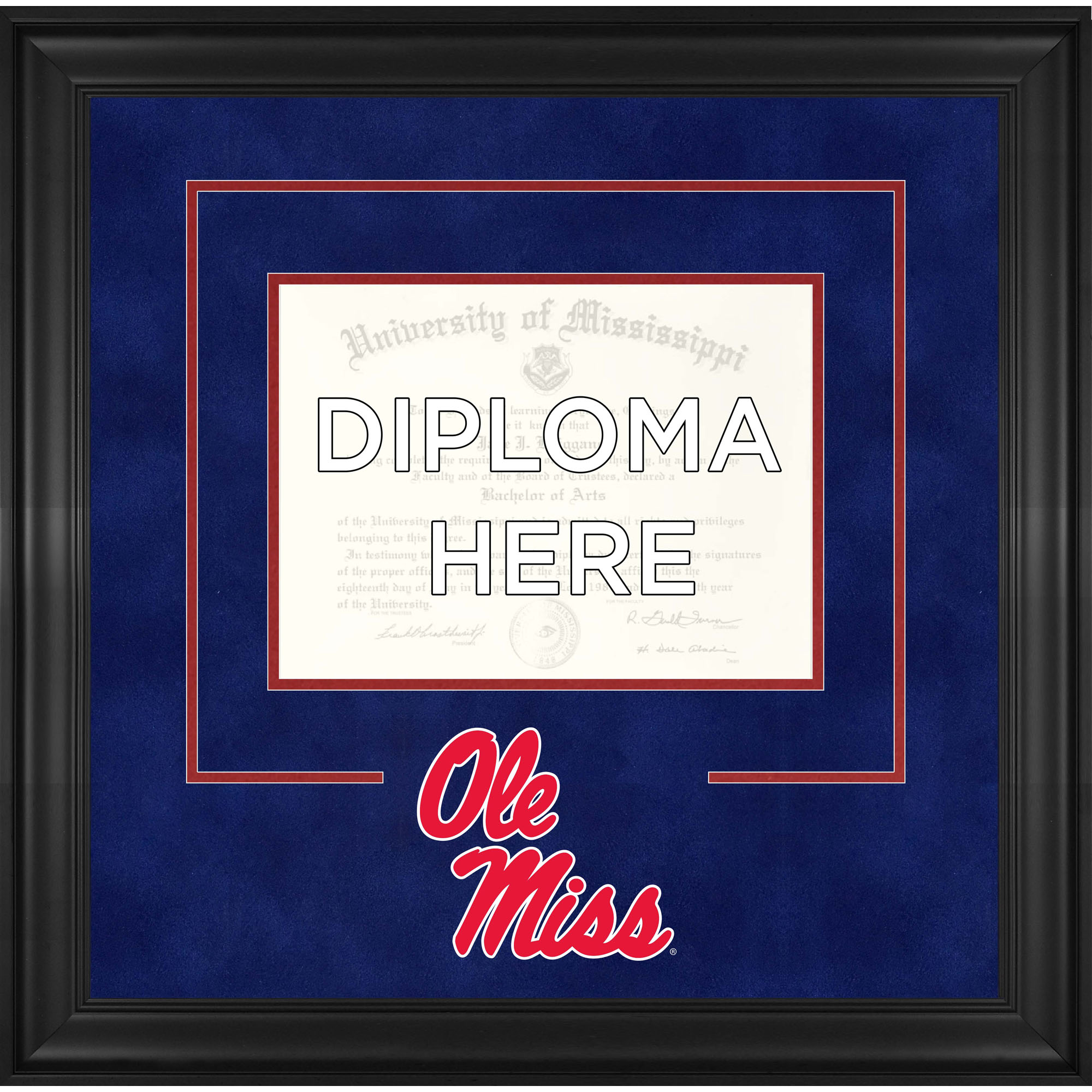 Ole Miss Rebels Deluxe 9" x 12" Diploma Frame with Team Logo
