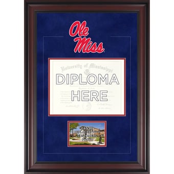 Ole Miss Rebels Deluxe 9" x 12" Diploma Frame with Team Logo - Insert Your Own 4" x 6" Photograph