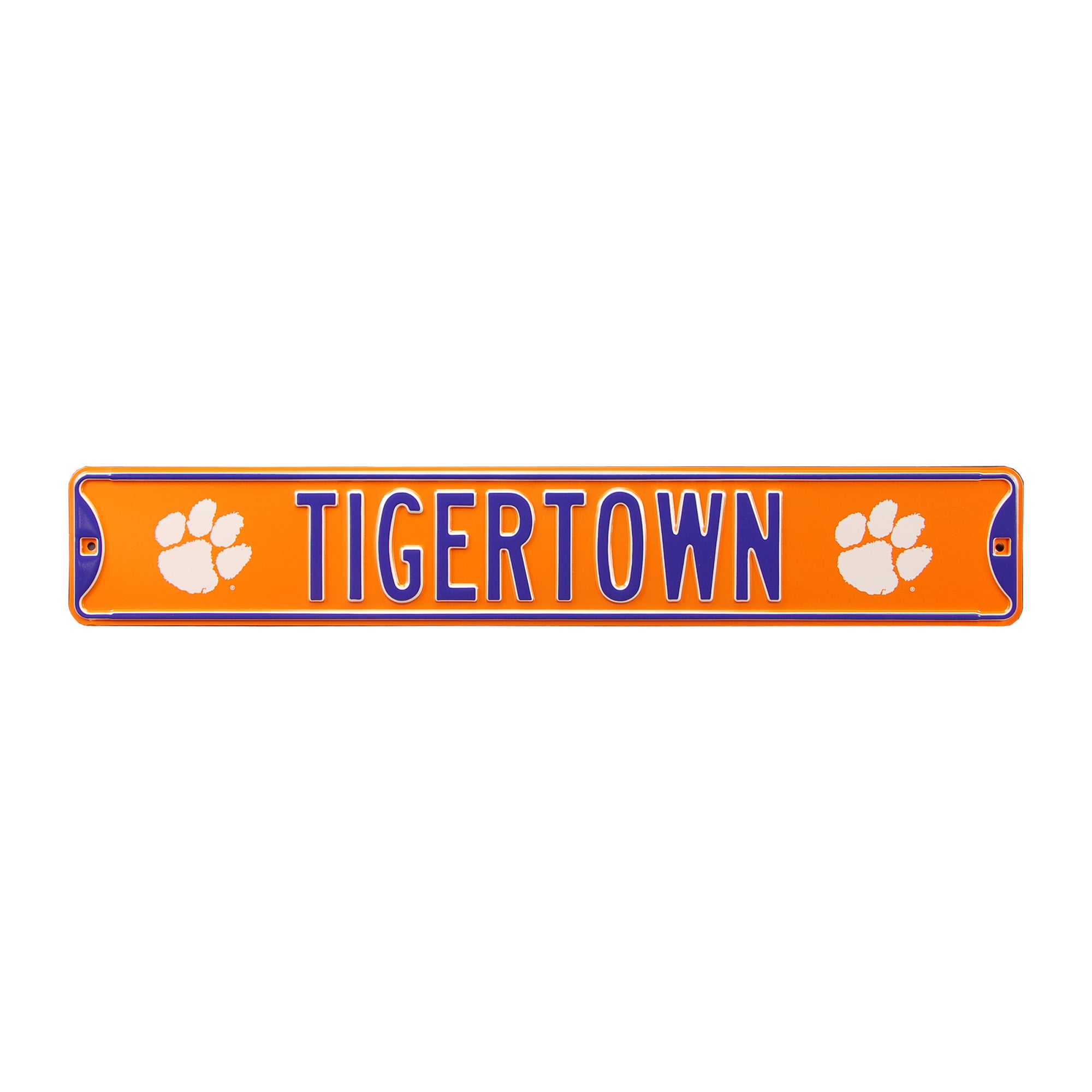 Orange Clemson Tigers 6" x 36" College Ave Embossed Street Sign