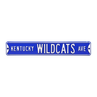 Blue Kentucky Wildcats 6" x 36" College Ave Team Street Sign