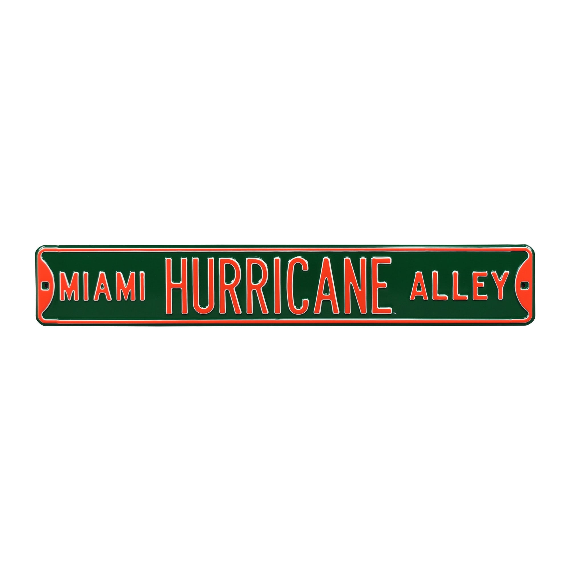 Green Miami Hurricanes 6" x 36" College Ave Street Sign