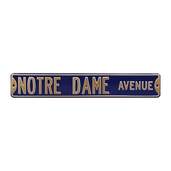 Navy Notre Dame Fighting Irish 6" x 36" College Ave Team Street Sign