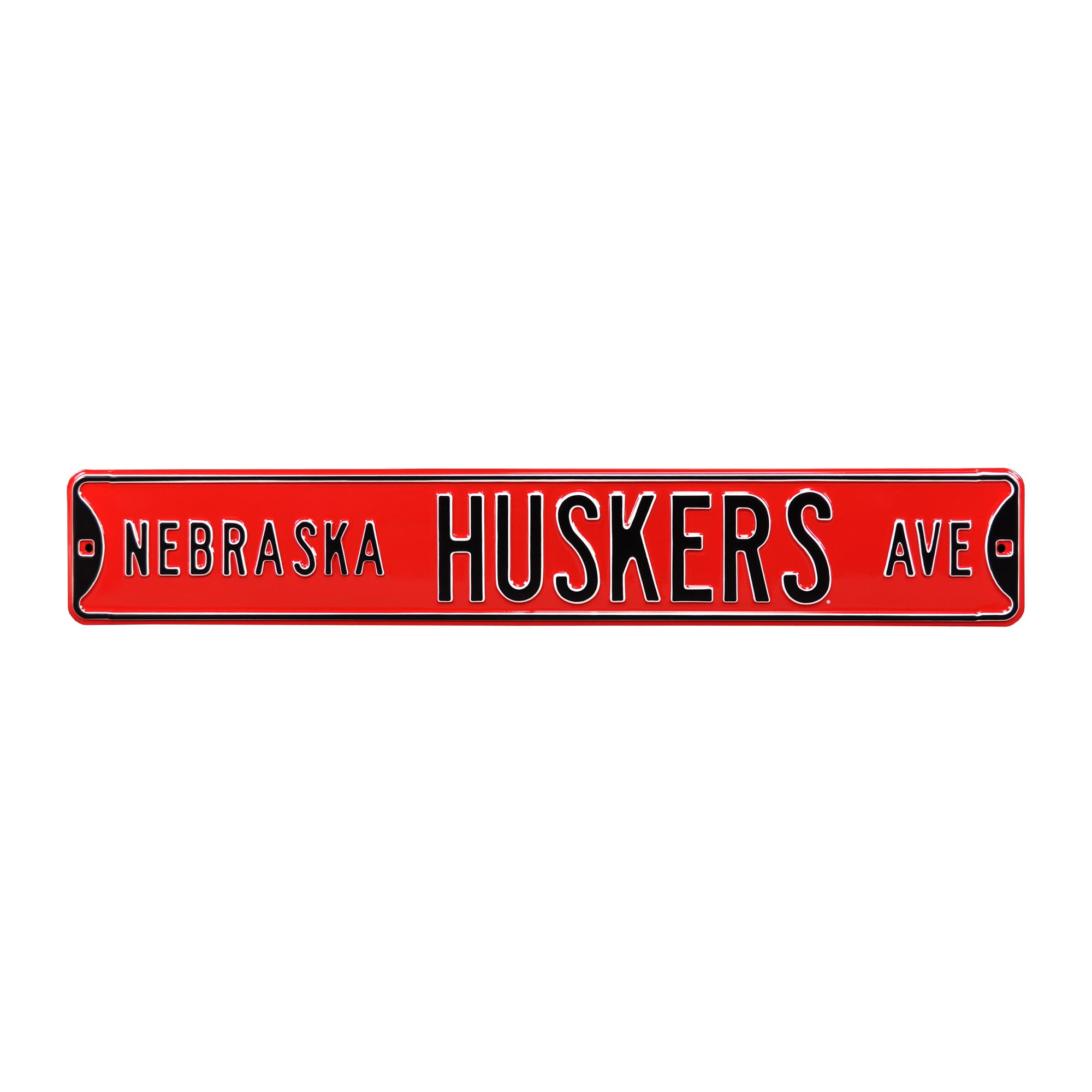 Scarlet Nebraska Huskers 6" x 36" College Ave Street Sign