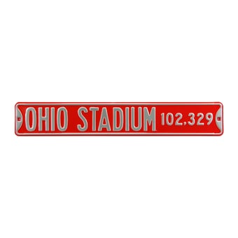 Scarlet Ohio State Buckeyes 6" x 36" College Ave Embossed Street Sign