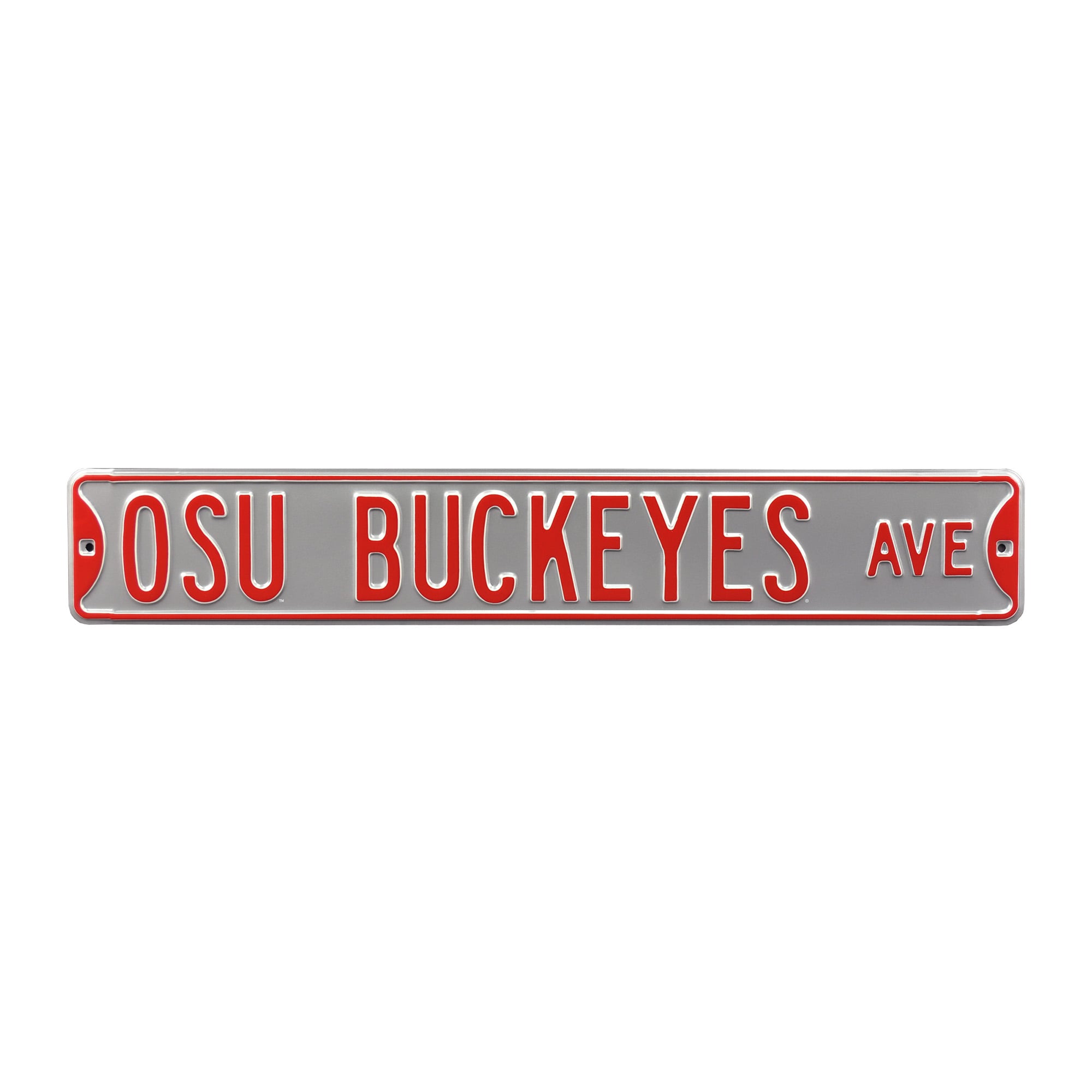 Silver Ohio State Buckeyes 6" x 36" College Ave Street Sign