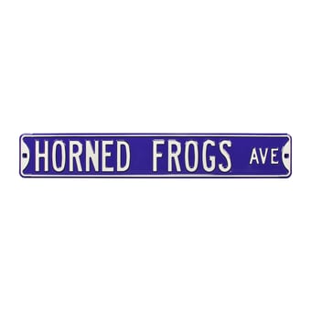 Purple TCU Horned Frogs 6" x 36" College Ave Street Sign