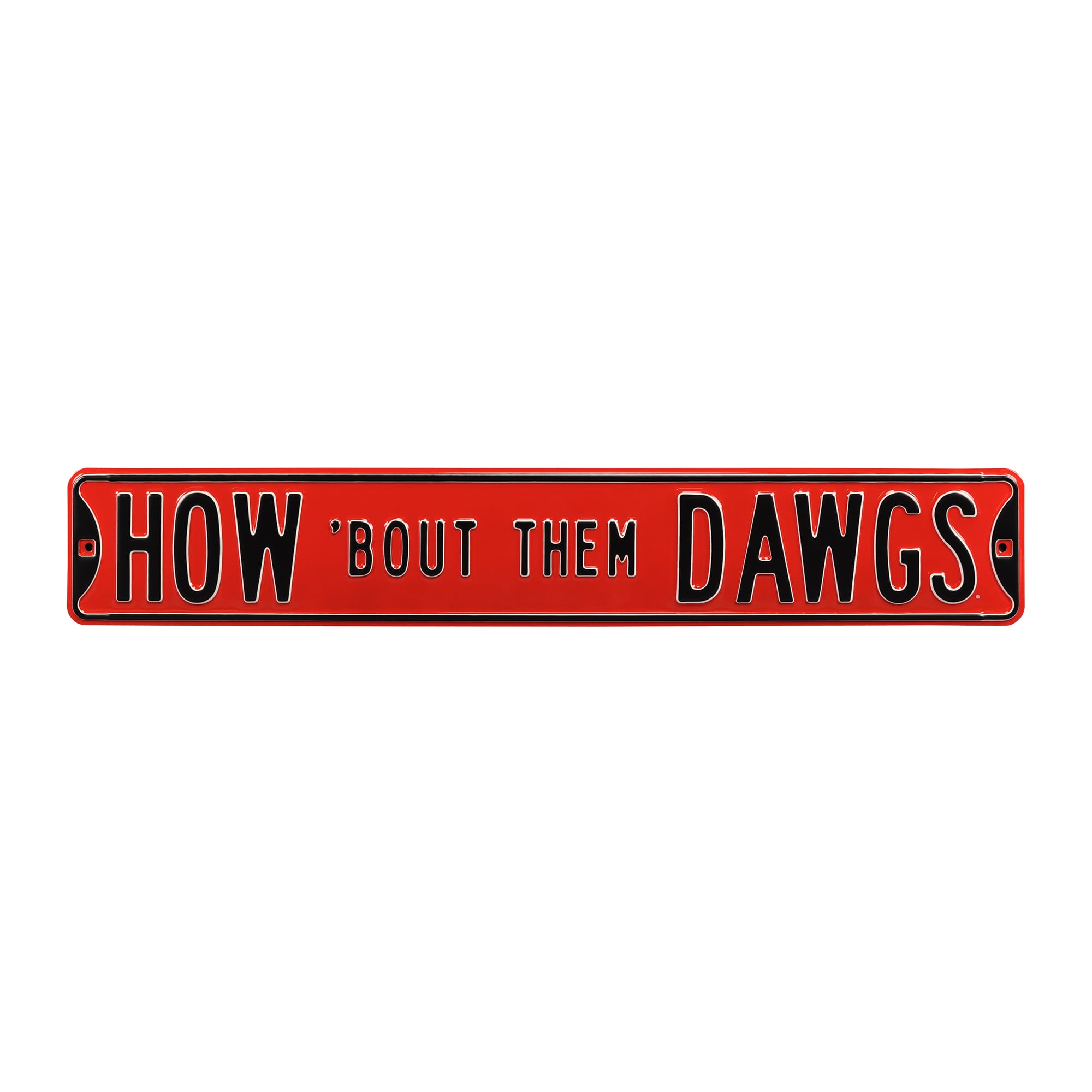 Red Georgia Bulldogs 6" x 36" College Ave Embossed Street Sign