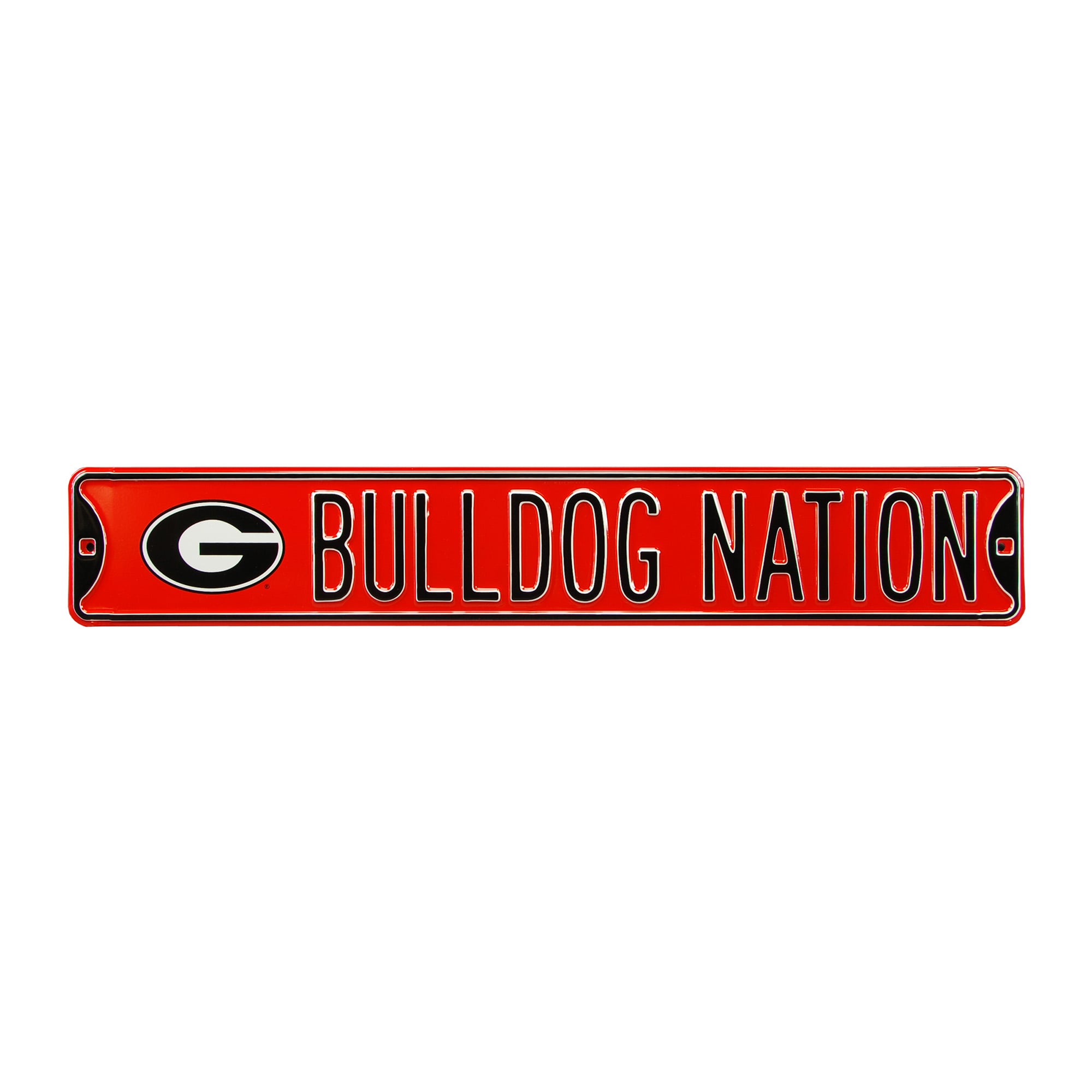 Red Georgia Bulldogs 6" x 36" College Ave Steel Street Sign