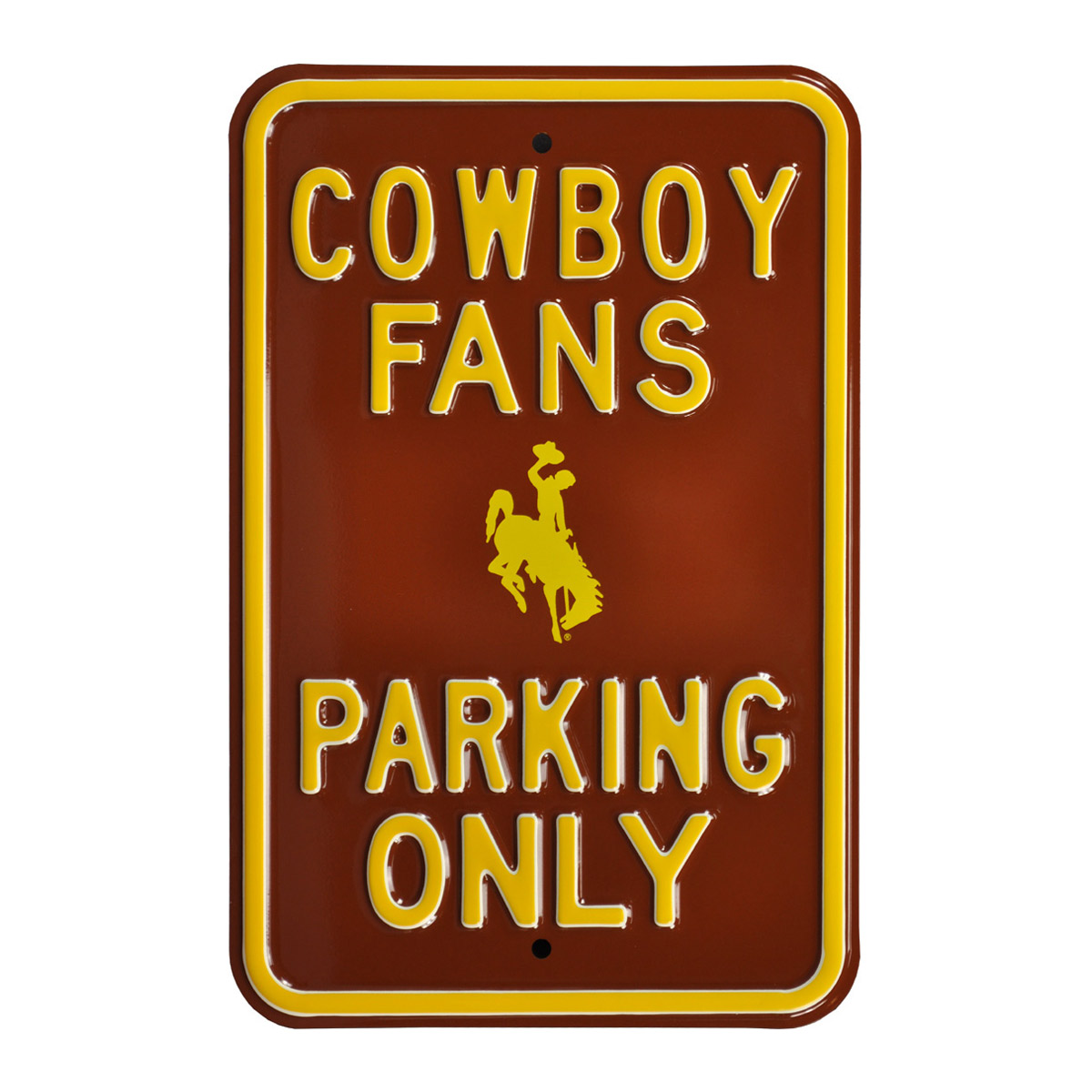 Brown Wyoming Cowboys 12" x 18" College Parking Sign