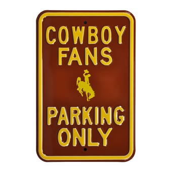 Brown Wyoming Cowboys 12" x 18" College Parking Sign