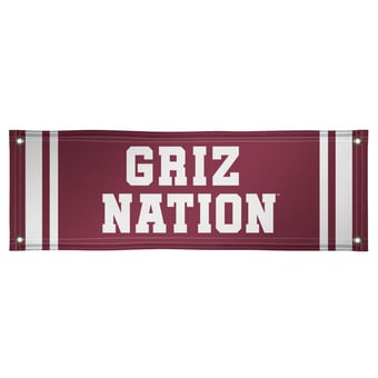 Maroon/White Montana Grizzlies 2' x 6' Vinyl Claw Horizontal Banner