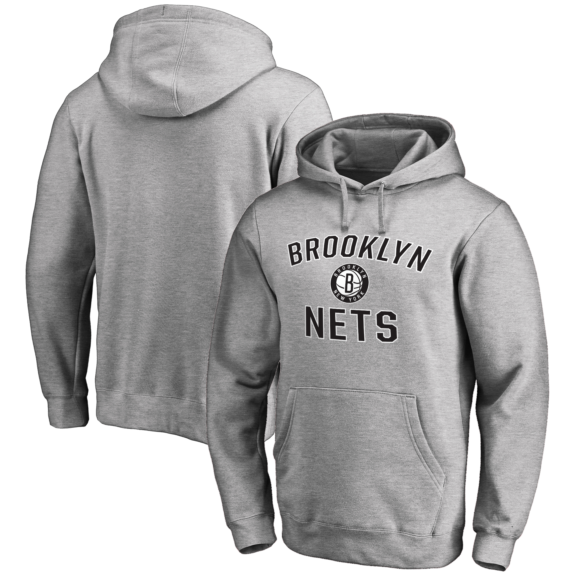 Men’s Ash Brooklyn Nets Victory Arch Pullover Hoodie Men’s Ash Brooklyn Nets Victory Arch Pullover Hoodie