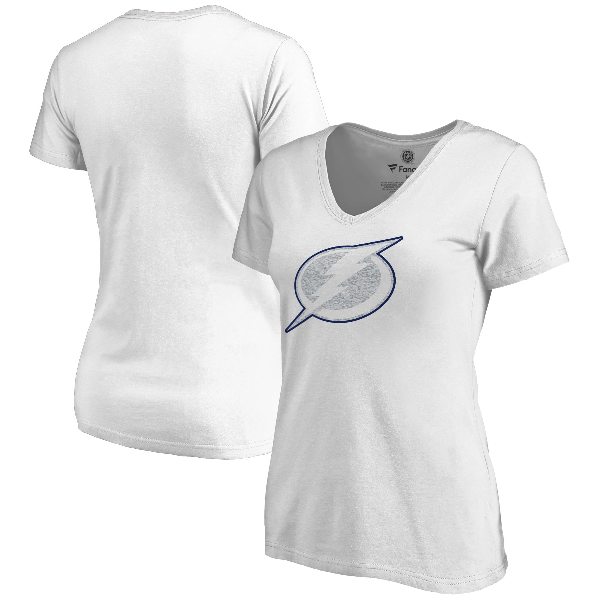 Women's White Tampa Bay Lightning Whiteout V-Neck T-Shirt