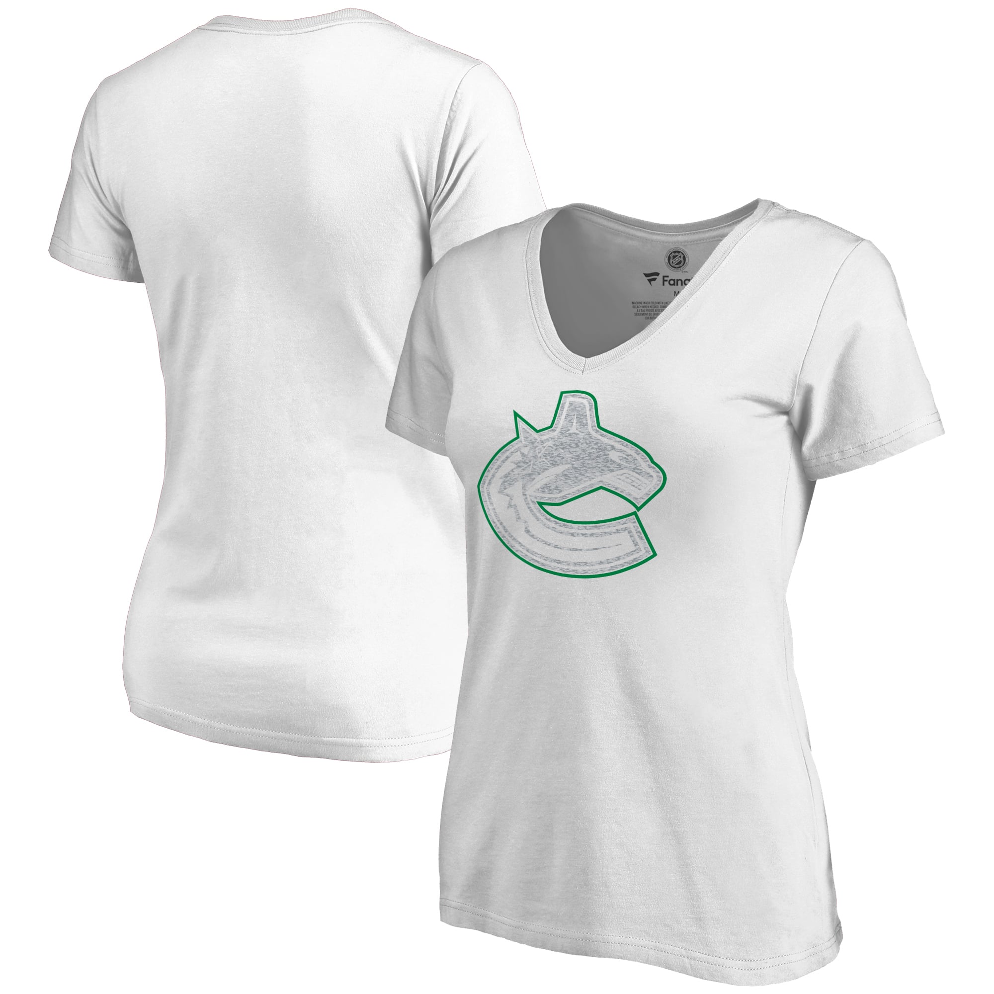 Women's White Vancouver Canucks Whiteout V-Neck T-Shirt