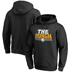 Men's Black Pittsburgh Steelers Hometown Collection The Burgh Pullover Hoodie