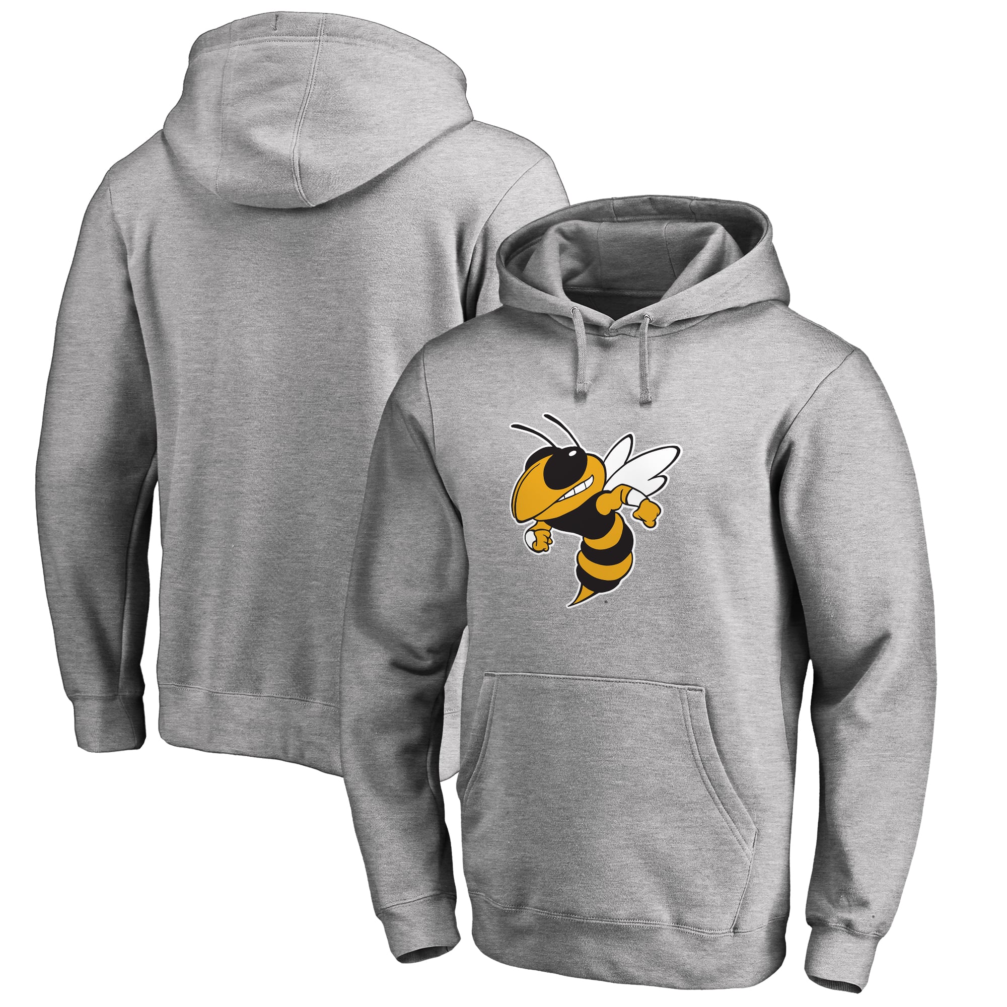 Men's Ash Georgia Tech Yellow Jackets Primary Team Logo Pullover Hoodie