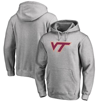 Men's Ash Virginia Tech Hokies Primary Team Logo Pullover Hoodie