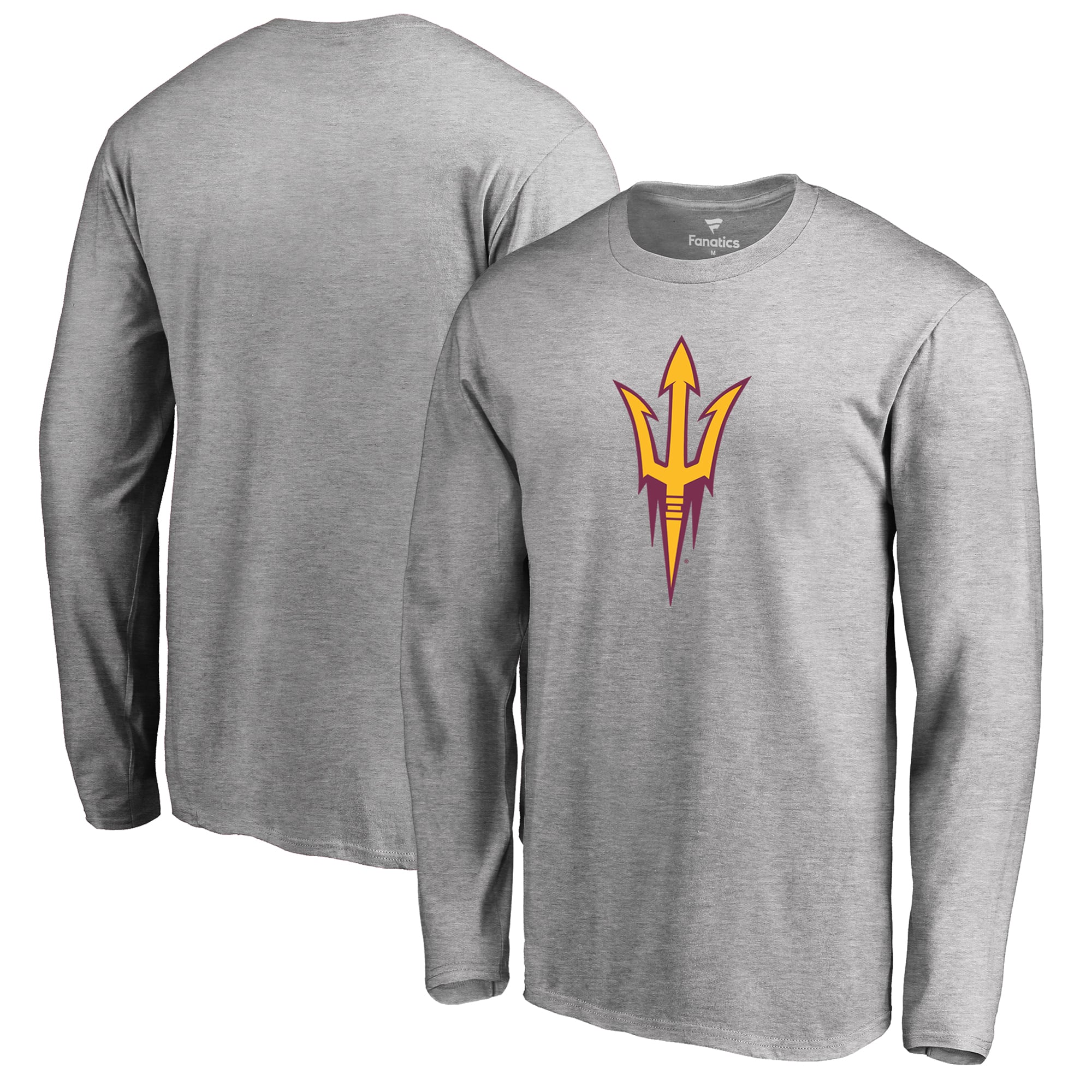 Men's Ash Arizona State Sun Devils Primary Logo Long Sleeve T-Shirt