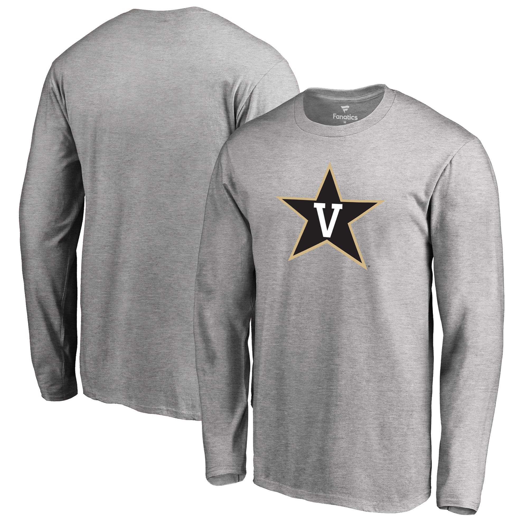 Men's Ash Vanderbilt Commodores Primary Logo Long Sleeve T-Shirt