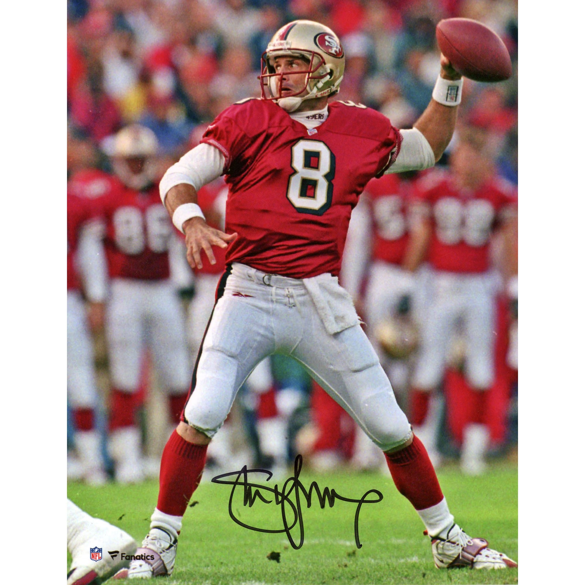 Steve Young San Francisco 49ers Autographed 8" x 10" Throwing Photograph