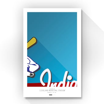 Cleveland Guardians 24" x 32" Municipal Stadium Minimalist Art Giclee