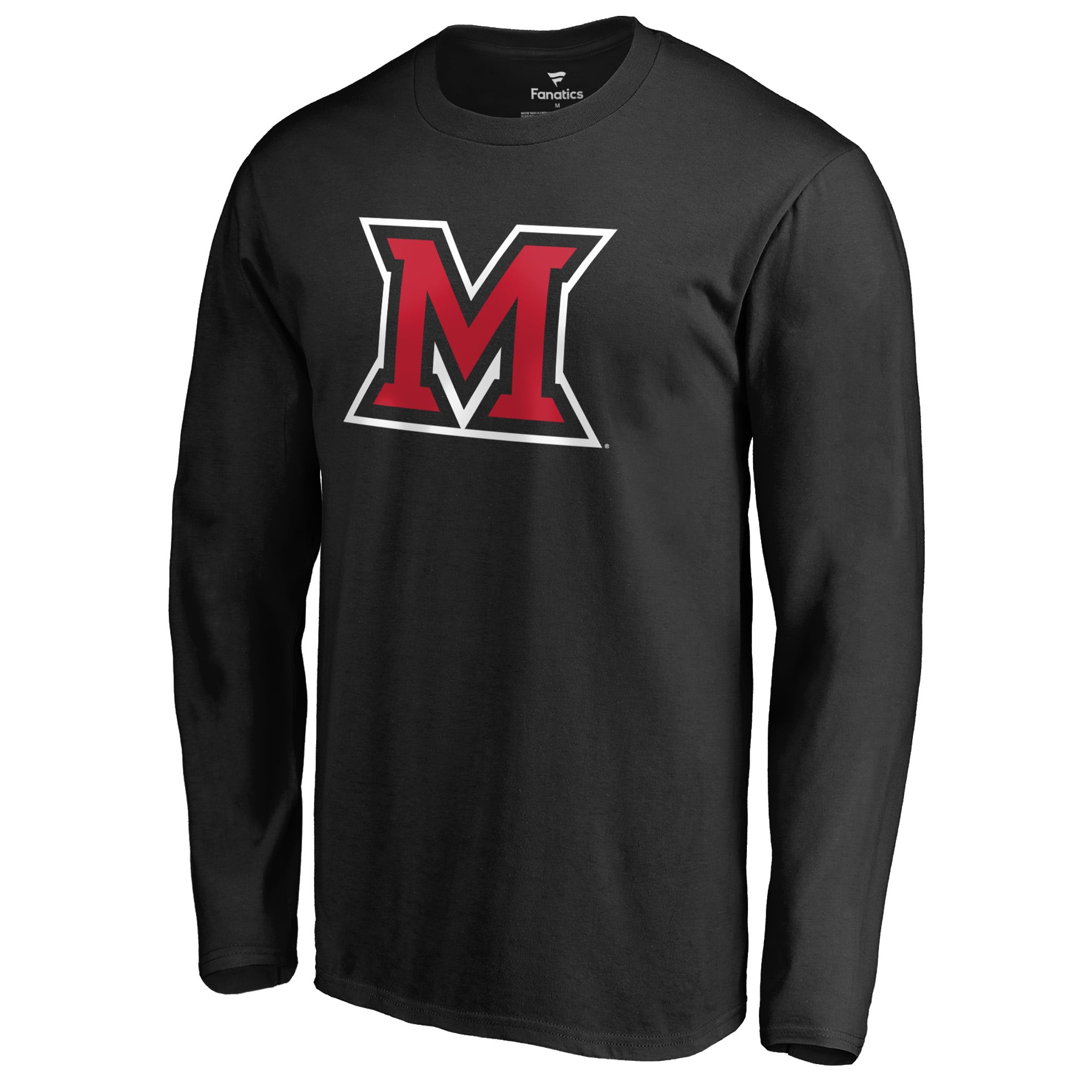 Men's Black Miami University RedHawks Primary Logo Long Sleeve T-Shirt