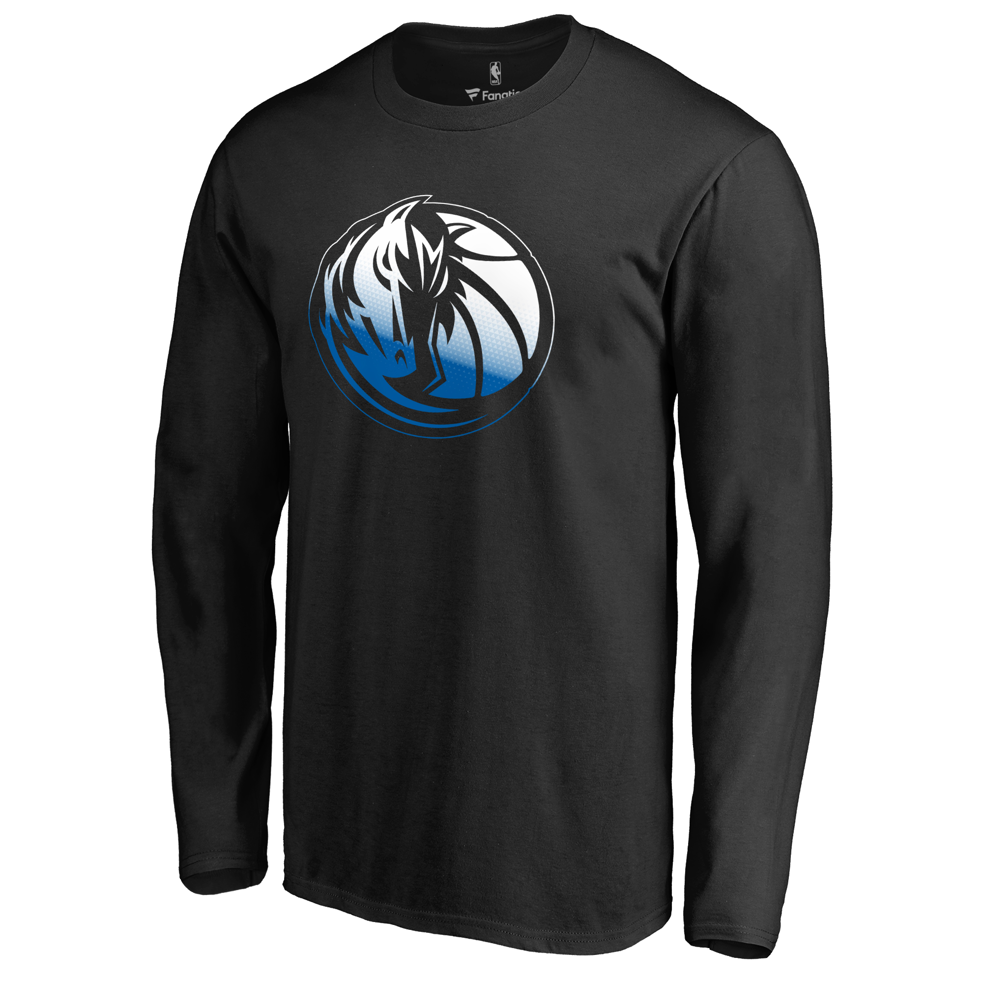 Men's Black Dallas Mavericks Gradient Logo Long Sleeve T-Shirt