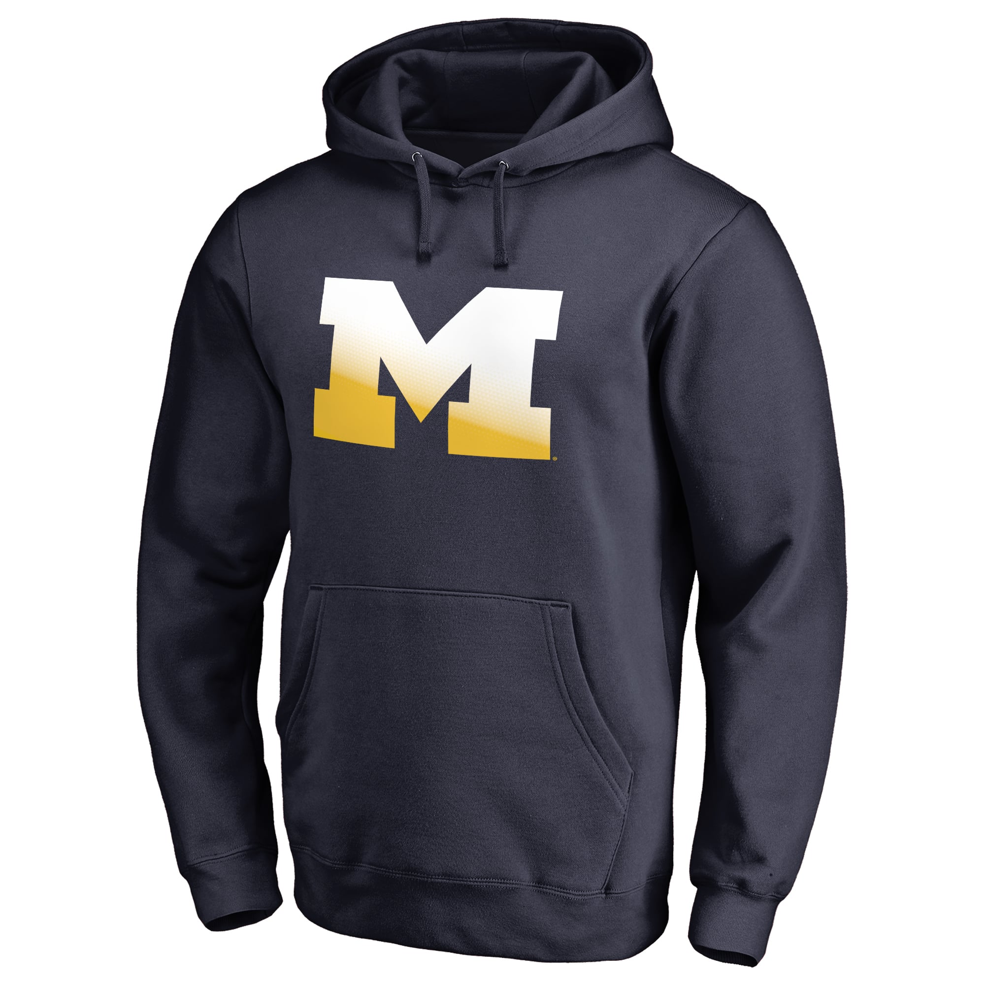 Men's Navy Michigan Wolverines Gradient Logo Pullover Hoodie