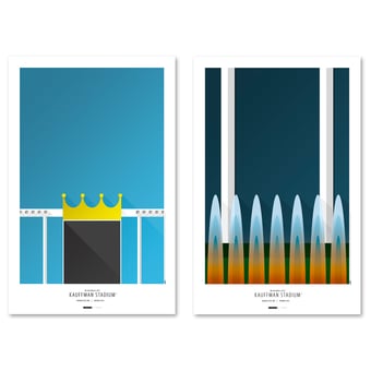 Kansas City Royals 11''x 17'' Kauffman Stadium Minimalist Art Poster Set