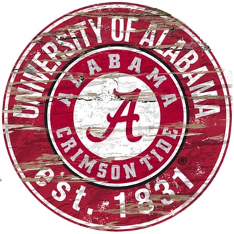 Alabama Crimson Tide 23.5" Distressed Round Sign