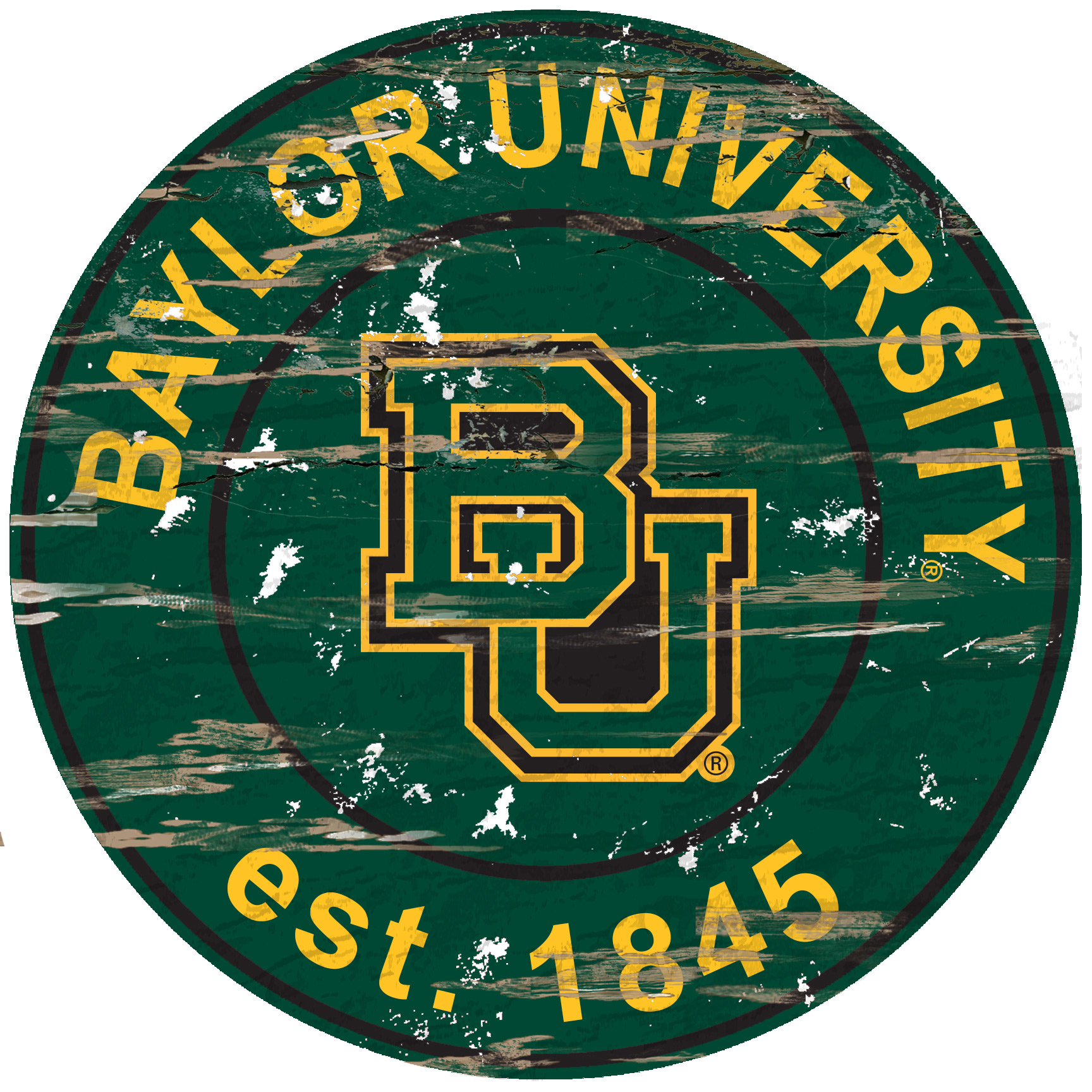 Baylor Bears 23.5" Distressed Round Sign