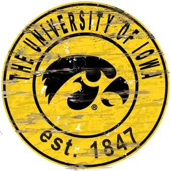 Iowa Hawkeyes 23.5" Distressed Round Sign