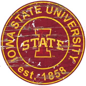 Iowa State Cyclones 23.5" Distressed Round Sign