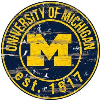 Michigan Wolverines 23.5" Distressed Round Sign