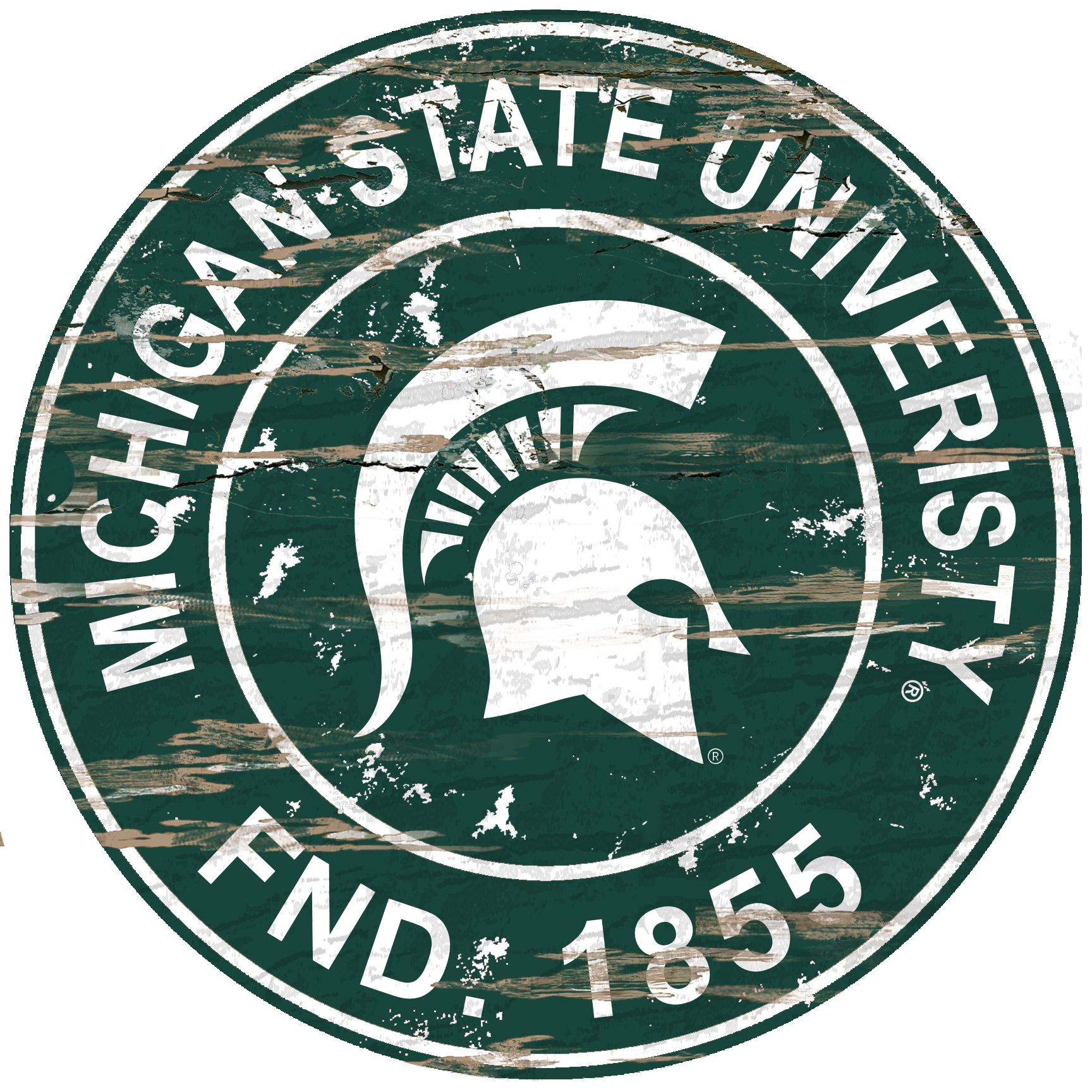 Michigan State Spartans 23.5" Distressed Round Sign