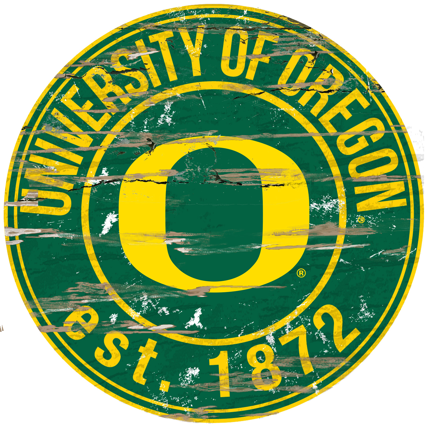 Oregon Ducks 23.5″ Distressed Round Sign Oregon Ducks 23.5″ Distressed Round Sign