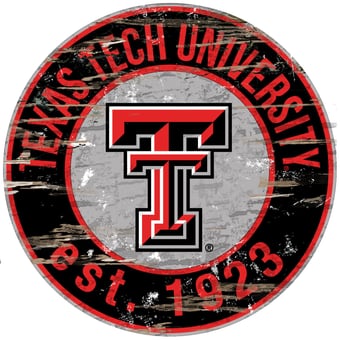 Texas Tech Red Raiders 23.5" Distressed Round Sign