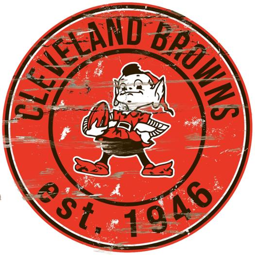 Cleveland Browns 23.5" Distressed Round Sign