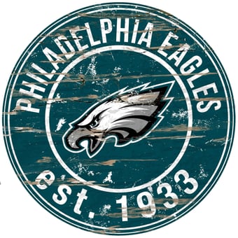 Philadelphia Eagles 23.5" Distressed Round Sign