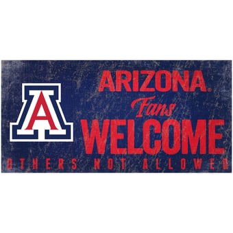 Arizona Wildcats 6" x 12" Fans Welcome Sign