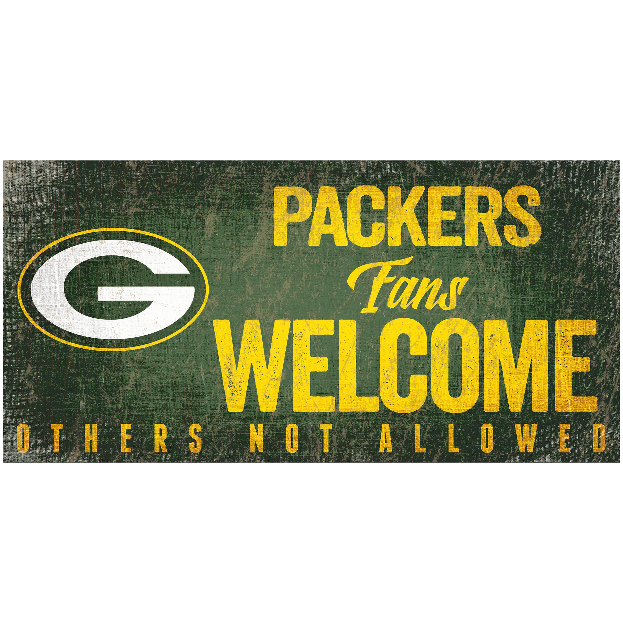 Green Bay Packers 6" x 12" Fans Welcome Sign