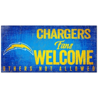 Los Angeles Chargers 6" x 12" Fans Welcome Sign