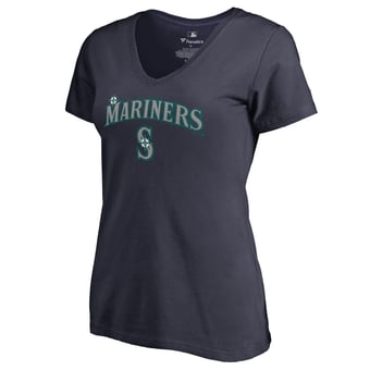 Women's Navy Seattle Mariners Team Lockup T-Shirt