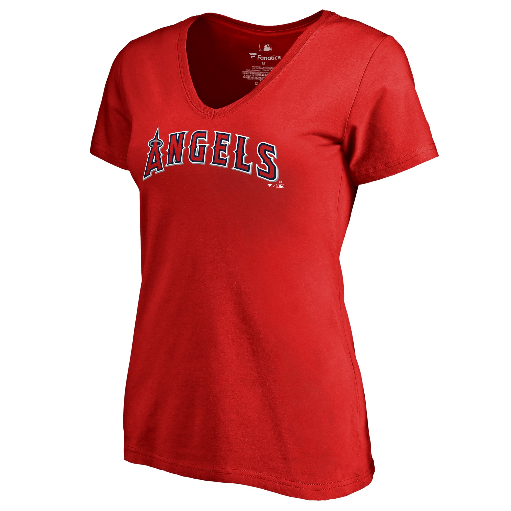 Women's Red Los Angeles Angels Team Wordmark T-Shirt