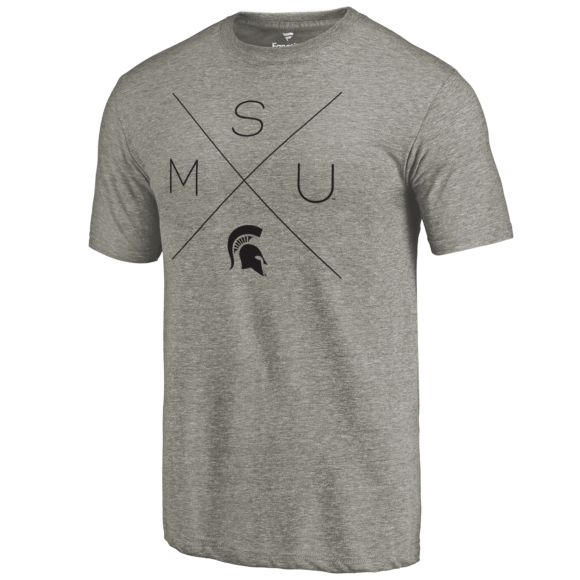 Men's Ash Michigan State Spartans Quad Tri-Blend T-Shirt