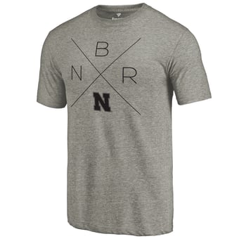 Men's Ash Nebraska Huskers Quad Tri-Blend T-Shirt